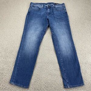 Bonobos Men's Blue Slim Taper Dark Wash 4-Way Stretch Denim Jeans  |  Size:  35